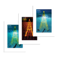 Book covers for ’Ausetta’ by Ivo Andrić, featuring stylized underwater and crowd scenes.