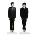 Black and white photograph of two young men standing side by side.