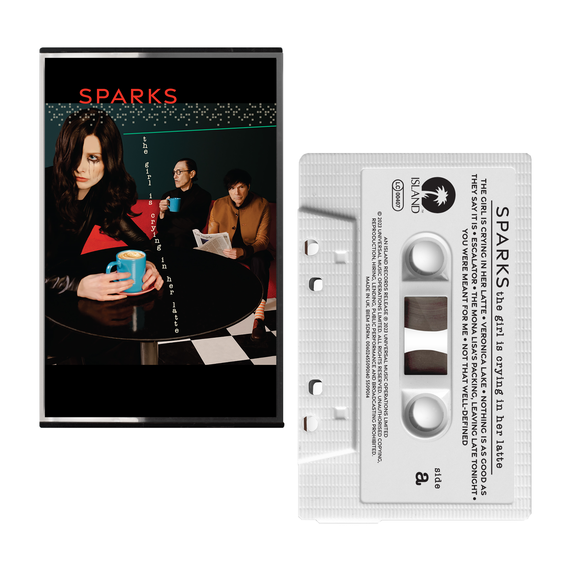 Audio cassette tape and its case for the band Sparks.